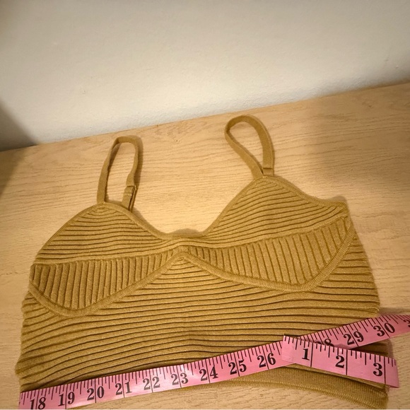 Aerie Mustard Ribbed Crop Top - Picture 5 of 5
